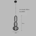 ⁦نجف مودرن اسود لون الانارة 3 اضاءات 15 واط قطر 500 ملم⁩ - الصورة ⁦3⁩