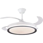 ⁦نجف مروحة ابيض لون الانارة 3اضاءات (75 واط ) قطر 50 سم⁩ - الصورة ⁦2⁩