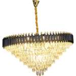 ⁦نجف مودرن اسود مع ذهبي E14 100 سم⁩ - الصورة ⁦4⁩