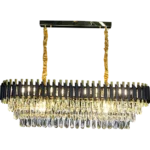 ⁦نجف مودرن مستطيل اسود مع ذهبي E14 قطر 100*35 سم⁩ - الصورة ⁦4⁩