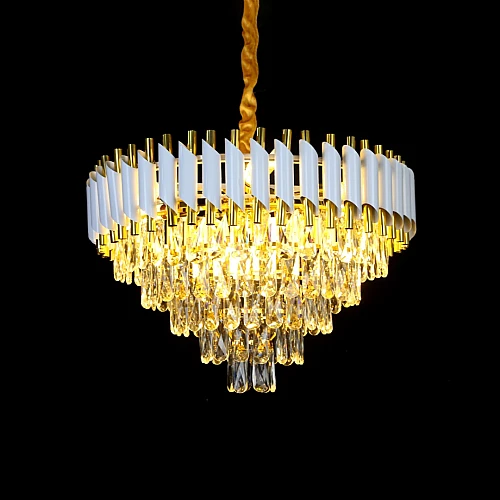 HA-S6442-600-WH+GD-(51)-500x500 نجف كريستال لون الشكل ابيض مع ذهبي تصميم أنيق وراقي قطر 60 سم - الصورة 1