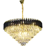 ⁦نجف مودرن اسود مع ذهبي قطر 80 سم E14⁩ - الصورة ⁦2⁩