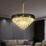 نجف مودرن اسود مع ذهبي قطر 80 سم E14