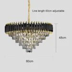 ⁦نجف مودرن اسود مع ذهبي قطر 80 سم E14⁩ - الصورة ⁦4⁩