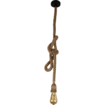 ⁦نجفة حبال ريفية "غروب الغابة" – تصميم بوهيمي صناعي مفرد طول 2 متر قاعدة لمبة E27⁩ - الصورة ⁦2⁩