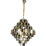 ⁦نجف علاقي كريستال ذهبي قطر 60 سم E14⁩ - الصورة ⁦6⁩