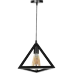 ⁦إنارة معلقة شكل مثلث خامة استيل قوية لون اسود فاخر بتصميم عصري⁩ - الصورة ⁦4⁩