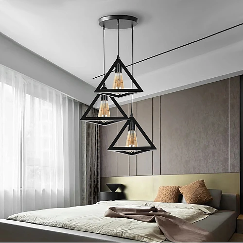 HA-S8643-3-BK (22)-500x500w علاقي ثلاثي مودرن اسود E27 - الصورة 1