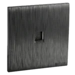 فيش منفذ هاتف تلفون مفرد لون اسود بيانو بلاتيني