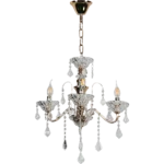 ⁦نجف مودرن شمعدان ذهبي + فضيE14*3⁩ - الصورة ⁦2⁩