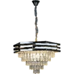 ⁦نجف علاقي كريستال فضي E14*9L مقاس 60 سم⁩ - الصورة ⁦3⁩