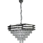 ⁦نجف علاقي كريستال فضي E14*9L مقاس 60 سم⁩ - الصورة ⁦2⁩