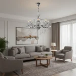 ⁦علاقي مودرن فضي + شفاف E14*8⁩ - الصورة ⁦4⁩