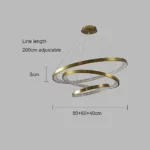 ⁦نجف مودرن زيتي لون الانارة 3اضاءات 400*600*800 125 واط⁩ - الصورة ⁦2⁩