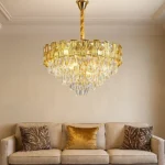 نجف مودرن ذهبي E14*9 مقاس 600 ملم