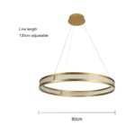 ⁦نجف مودرن ذهبي لون الانارة 3اضاءات 115 واط مقاس 80 سم⁩ - الصورة ⁦3⁩