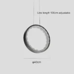 ⁦نجف مودرن فضي لون الانارة 3 اضاءات 55 واط قطر 40 سم⁩ - الصورة ⁦2⁩