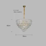 ⁦نجف مودرن ذهبي E14*9L قطر 600 ملم⁩ - الصورة ⁦4⁩