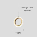 ⁦علاقي مفرد حلقة ذهبي لون الانارة 3اضاءات متعددة 9 واط⁩ - الصورة ⁦3⁩