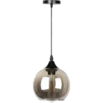 ⁦علاقي مودرن اسود مع رمادي E27*1L قطر 15 سم⁩ - الصورة ⁦2⁩