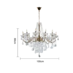 ⁦علاقي مودرن ذهبي + شفاف E14*12⁩ - الصورة ⁦3⁩