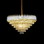 ⁦نجف مودرن ابيض مع ذهبي E14 80 سم⁩ - الصورة ⁦4⁩