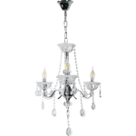 ⁦نجف مودرن شمعدان فضي مع شفاف E14*3⁩ - الصورة ⁦2⁩