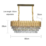 ⁦نجف مودرن ذهبي 800*300 E14*10L⁩ - الصورة ⁦4⁩