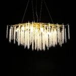 ⁦نجف مودرن العرض 1.60 متر ذهبي مع شفاف E14*16L مقاس 1600 ملم (تُضاف رسوم الأوزان الثقيلة)⁩ - الصورة ⁦4⁩