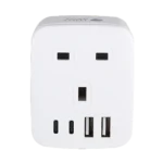 ⁦توصيلة قابس جداري افياش ثلاثي مفرد مع مدخل USB + 2 Type-C توفل⁩ - الصورة ⁦3⁩