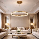 نجف مودرن ذهبي لون الانارة 3اضاءات 55 واط مقاس 80 سم