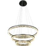 ⁦نجف مودرن قطر 40*60*80 سم فضي لون الانارة 3اضاءات 125 واط⁩ - الصورة ⁦3⁩