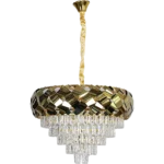 ⁦نجف مودرن ذهبي E14*9L قطر 60 سم⁩ - الصورة ⁦2⁩