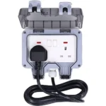 غطاء فيش جداري بارز خارجي ثنائي مقاوم للماء و الغبار معيار IP66 توفل