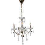 ⁦نجف مودرن شمعدان ذهبي + فضيE14*3⁩ - الصورة ⁦2⁩