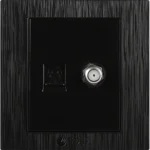 ⁦فيش منفذ هاتف تليفون مع دش لون اسود حجري توفل⁩ - الصورة ⁦2⁩