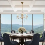 نجف مودرن شمعدان ذهبي + فضيE14*3