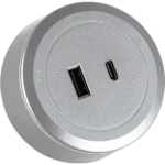 ⁦راس فيش مجرى دائري فضي USB مع TYPE-C توفل⁩ - الصورة ⁦2⁩