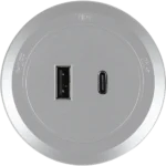 راس فيش مجرى دائري فضي USB مع TYPE-C توفل