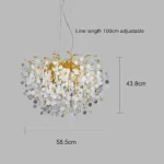 ⁦نجف مودرن ذهبي مع شفاف E14*10 لمبة مقاس 60 سم⁩ - الصورة ⁦3⁩