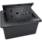 فيش ارضي ثلاثي USB + TYEP-C مع فيش كمبيوتر لون اسود توفل