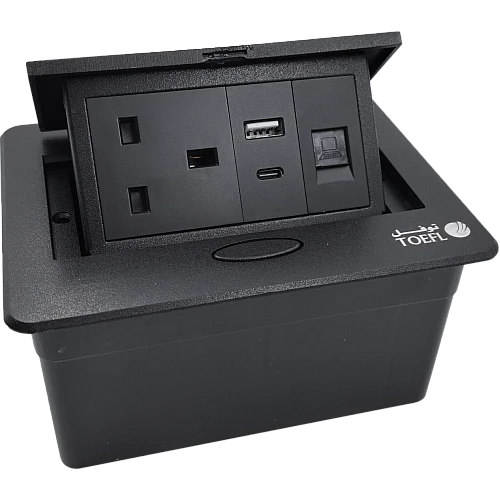 U6fQ4WJwH8pR8ZYkIV9OSEUKuzJQbg9mErXn9s82q-500x500w فيش ارضي ثلاثي USB + TYEP-C مع فيش كمبيوتر لون اسود توفل - الصورة 1