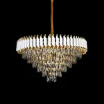 ⁦نجف مودرن ابيض مع ذهبي E14 80 سم⁩ - الصورة ⁦5⁩