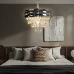 نجف شيمر معلق كريستال فضي 40 سم E14