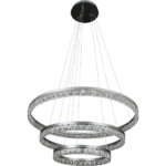 ⁦نجف مودرن قطر 40*60*80 سم فضي لون الانارة 3اضاءات 125 واط⁩ - الصورة ⁦2⁩