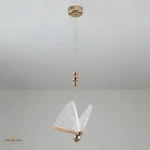 ⁦إنارة معلقة بتصميم ديكوري جذاب على شكل فراشة رومانسية اشراقة متعددة الألوان ( شمسي+ اصفر + ابيض )⁩ - الصورة ⁦3⁩