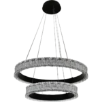 ⁦نجف مودرن اسود لون الانارة 3 اضاءات 125 واط مقاس 40+60 ملم⁩ - الصورة ⁦4⁩