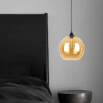 علاقي مودرن اسود مع ذهبي E27*1L قطر 200 ملم