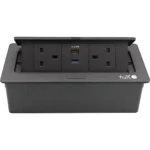 ⁦فيش ارضي دفن مزدوج ثلاثي USB + TYPE-C لون اسود حجري توفل⁩ - الصورة ⁦8⁩