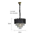 ⁦نجف مودرن غطاء اسود مع ذهبي 400 E14*5⁩ - الصورة ⁦4⁩